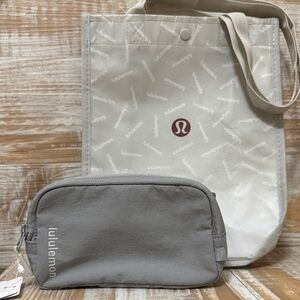 Lululemon Mini Bag in Gray with Small Reusable Shopping Tote/Bag